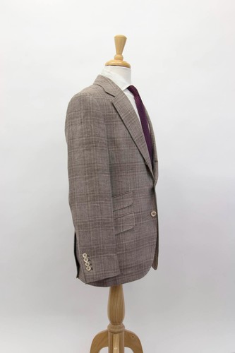 NWT$3900 Brunello Cucinelli Men Plaid Print Sport Coat W/Logo Button48/38US A258 - Picture 2 of 10