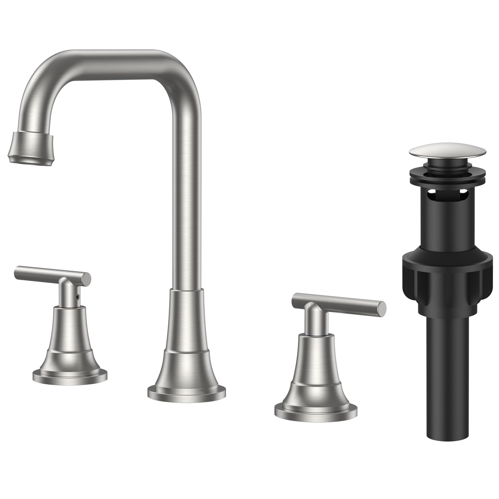 Bathroom Faucet 3 Hole With Dual Handles, 8 Inch Widespread 