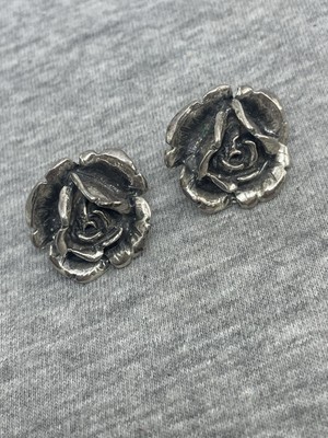 Vintage Sterling Silber 925 signiert Napier Rose Blume Clip-On 0,8'' Ohrstecker
