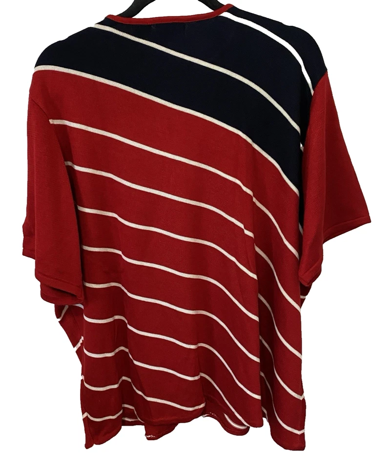 George 女式红色/海军蓝和白色短袖拉过上衣 26W/28W 码 — 第 2/3 张图片