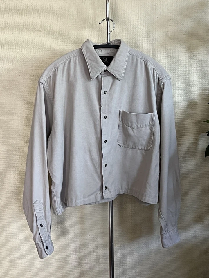 RRL Ralph Lauren Double RL Ivory Cream Snap Front Corduroy Western Shirt Medium - Image 2 of 4