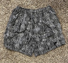 Vintage 90s Nike Abstract Art Swim Shorts Geometric AOP Aztec Trunks Size Small