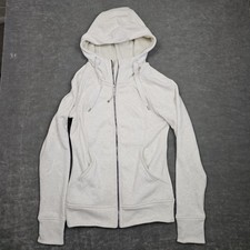 Lululemon Scuba Hoodie Womens 4 Gray Full Zip Thumbholes Fleece Logo Jacket