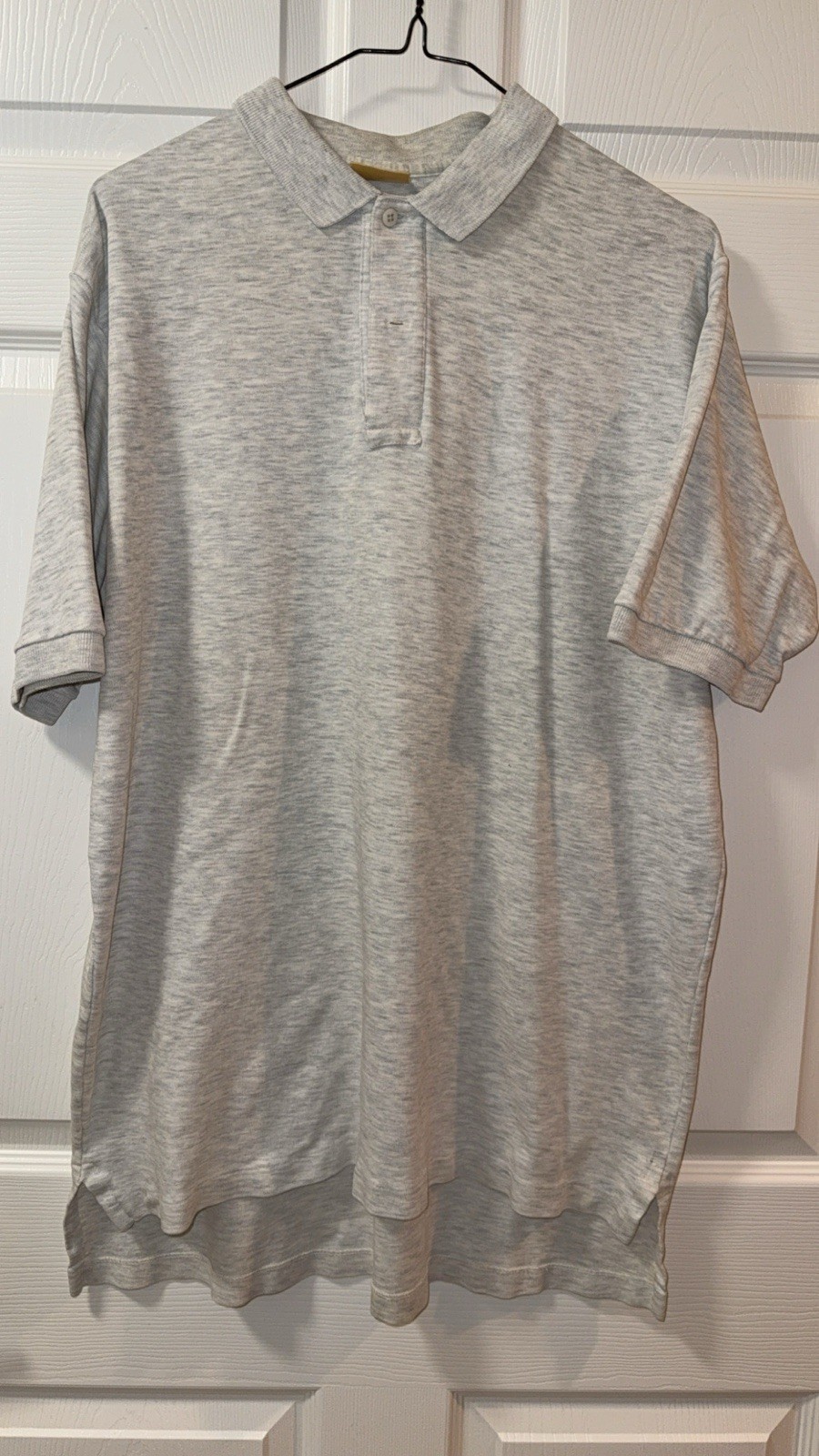 Vtg LL Bean Mens Large Heater Grey Polo Shirt Made in USA