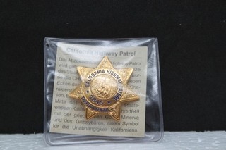 Abzeichen Replik Abzeichen Göde California Higway Patrol mit Zertifikat
