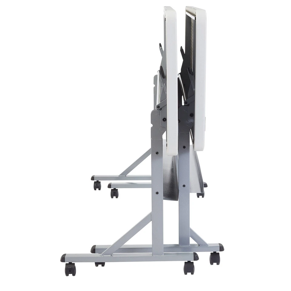 Mesa de treinamento dobrável moldada por sopro cinza 72 x 24" - Imagem 4 de 4