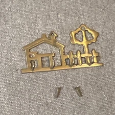 Vintage Brass Wall Key Holder 4 Hooks House And Yard Brass Key/Leash Holder