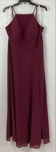 David's Bridal Full-Length Women's Maroon Bridesmaid's Dress Sz 16 NWT