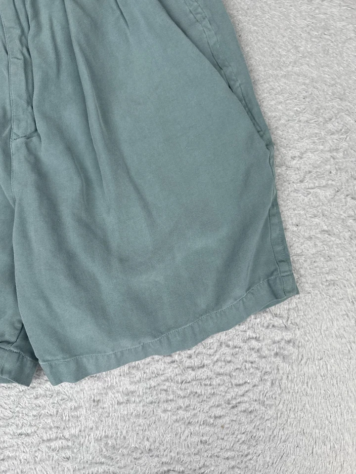 Pantalones Cortos Tommy Bahama Para Mujer 8 Verde 100% Seda Plisados Tiro Alto Informales Foto 2 de 4