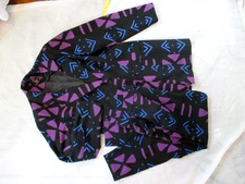 D’IYANU  African Geometric Print Blazer & Pants Set Sz. XL Black Purple Blue