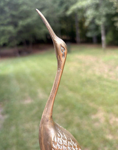 MCM Brass Bird Crane Heron Figurine Mid Century Modern Beachy Decor - Set of 2 - Picture 3 of 10