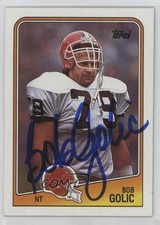 BAS 1988 Topps Bob Golic #94 Beckett Auth Sticker Auto 2k2