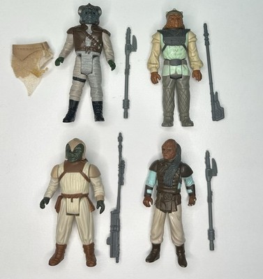 1983  Star Wars ROTJ Klaatu Skiff, Klaatu, Nikto, Weequay Complete Original AF