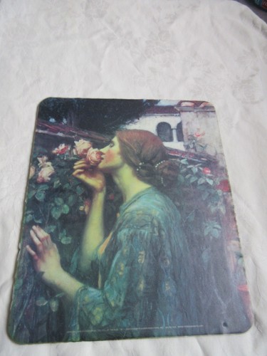 VINTAGE WATERHOUSE MOUSE PAD, SOUL OF THE ROSE, LADY WITH ROSES, POMEGRANATE