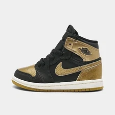 Jordan 1 Retro High OG (TD) - Black/Metallic Gold-Sail (Size 4c)