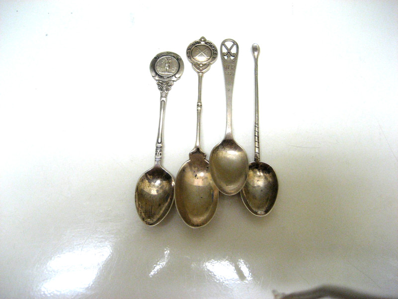 VINTAGE 4 STERLING SILVER ENGLISH GOLF SPOONS