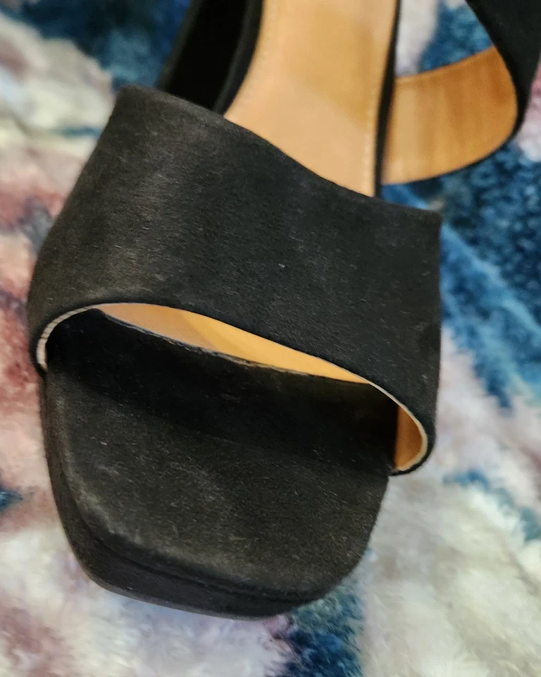 DV Dolce Vita Mujer Ingrid Negro Imitación Gamuza Tirantes Bloque Tacón Talla 12M Foto 2 de 4