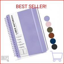 ABERLLS Purple Lined Spiral Journal Notebook with 160 Pages, 8 5.7in, A5 Spiral