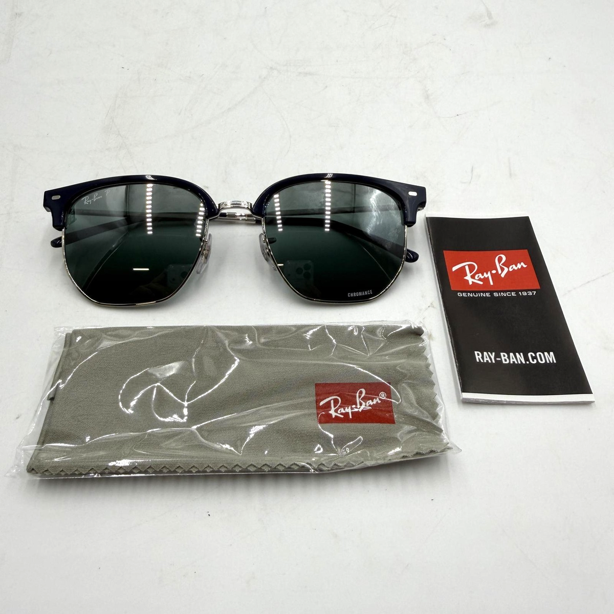 Ray-Ban RB4416 Unisex New Clubmaster Square Sunglasses, Blue