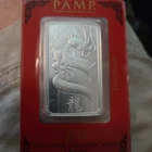 2012 PAMP Suisse Lunar Dragon 1 oz .999 Silver Bar Sealed Assay