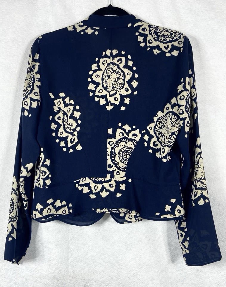 Talbots Pure Silk Blouse Women Floral Button up Top Peplum Shirt Petite 10 NWOT - Image 2 of 4