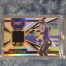 2019 Panini Select Football Lamar Jackson Prizm Player-Worn #8 Ravens-(RC)
