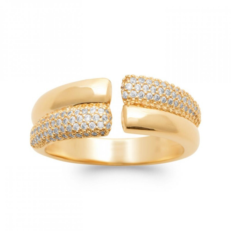 Bague ouverte plaqué or 18 carats ajustable pour doigts sensibles