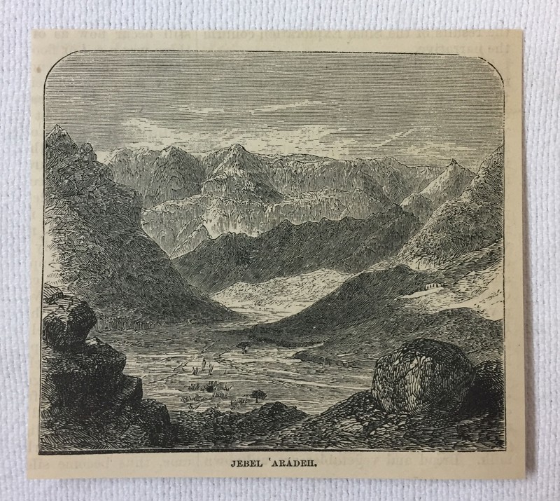 1872 small magazine engraving~ JEBEL 'ARADEH Mount Sinai