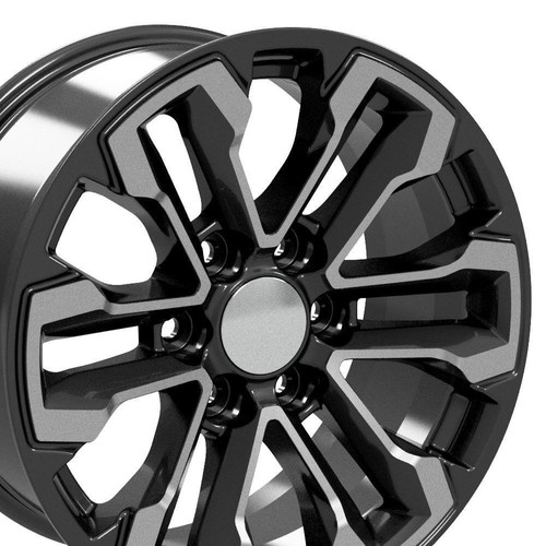 18x8.5 Machined Black 5905 Wheel fits Chevy Silverado Tahoe Suburban - Picture 5 of 5