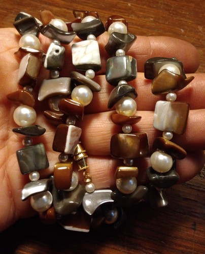 LOT 21 Natural Stone Shell Neck Bracelet Earring Jewelry Abalone Quartz Jasper - Picture 16 of 22