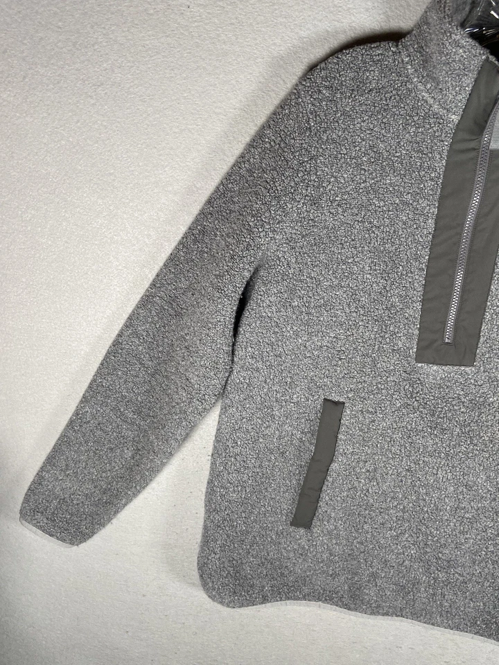 Orvis Sweater Mens Large Gray Wool Blend Half Zip Lined Long Sleeve Heavy - Image 3 of 4