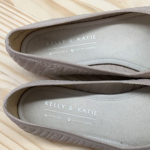 Kelly & Katie Shoes Womens 10 Fonzie2 Ballet Flats Slip On Comfort Beige Fabric - Picture 13 of 17