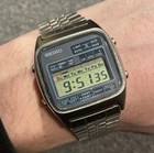 Seiko A127-5019 Vintage 1988 Digital Chronograph Watch Japan Stainless Bracelet