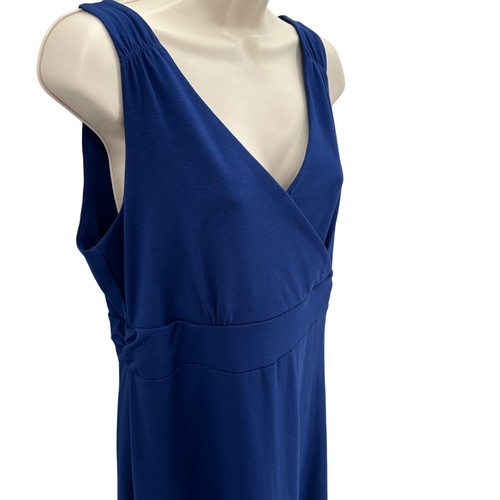 Eddie Bauer Womens Sleeveless Wrap Bodice Active Knit Dress Size L Blue - Picture 3 of 9