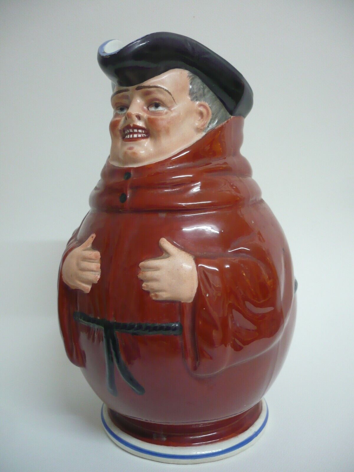 Pichet , Pot Jacquot moine rouge en faïence de Creil et Montereau , sans anse HEET, gratis verzending!