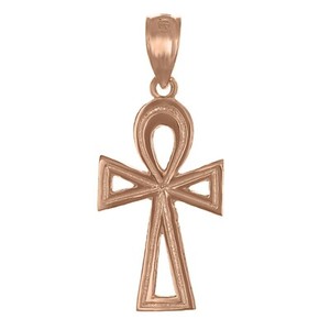 10k Rose Gold United Methodist Cross Charm Pendant for Women 10k Rose Gold United Methodist Cross Charm Pendant for Women