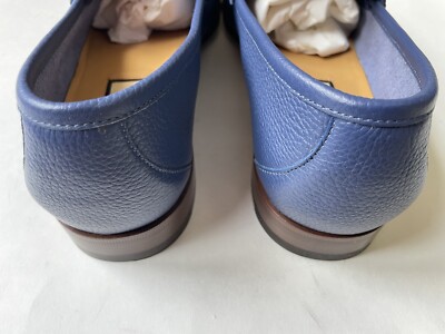 GUCCI Wislet Gold Horsebit Blue Leather Loafers 1953 Sz UK 7.5, US 8 $900 GUCCI Wislet Gold Horsebit Blue Leather Loafers 1953 Sz UK  main image 3