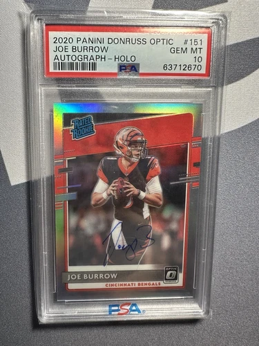 2020 optic joe burrow 151 Holo Auto /99 Psa10