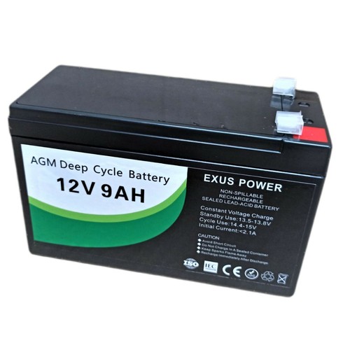 2 X 12V 9AH AGM SLA Battery Deep Cycle Fridge Solar Power Same Size as 7Ah 7.2Ah - Picture 2 of 4