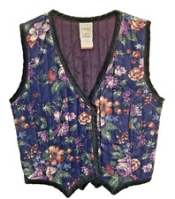 Gunne Sax by Jessica Size 7 Quilted Prairie Floral Cottage Core Vest Gunnies
