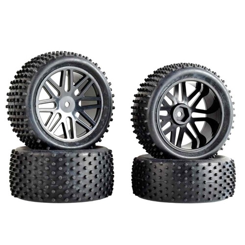 4pcs RC 1/10 Racing Tires Wheels 12mm Hex For Tamiya Kyosho HPI HSP Off Road Car - Picture 13 of 16