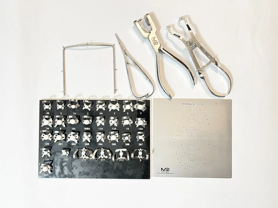 Kit de presa de goma marco perforador pinzas instrumento de endodoncia dental 31 Foto 2 de 3