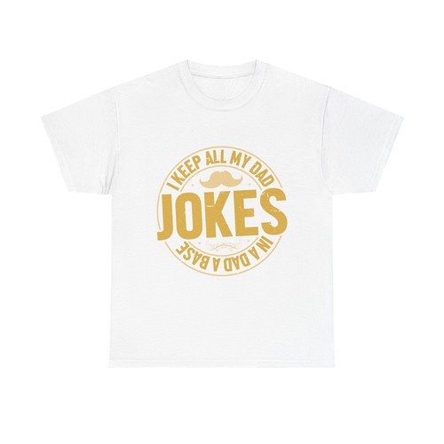 Camiseta unisex de algodón pesado I Keep All My Dad Jokes In A Dad A Base - Imagen 6 de 25