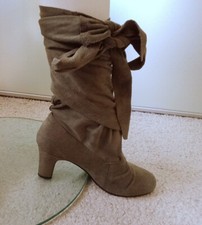 Wickel Pumps Wildleder Stiefeletten Mittelalter Style Schuhe getragen Sammler