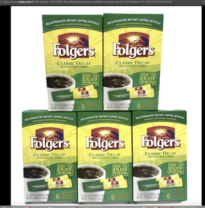 Best Instant Coffee 2021 5 Boxes FOLGERS Decaffeinated Instant Coffee Crystals Decaf 30 