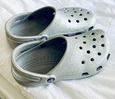 crocs silver glitter
