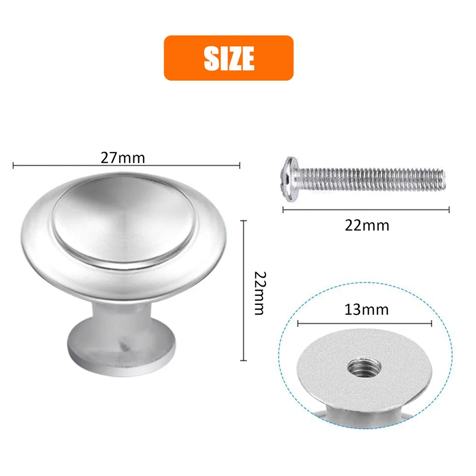 10 Stück Möbelknöpfe Möbelgriffe Schrankknopf Möbelknäuf Tür Knopf Edelstahl - Bild 2 von 4