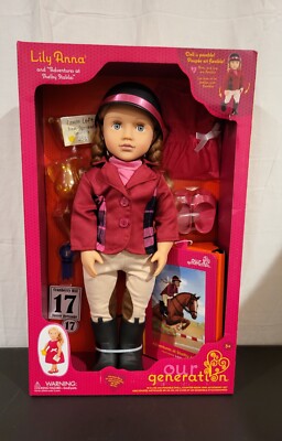 Our Generation 18'' Doll & Book with Horseback Riding Outfit - Lily Anna