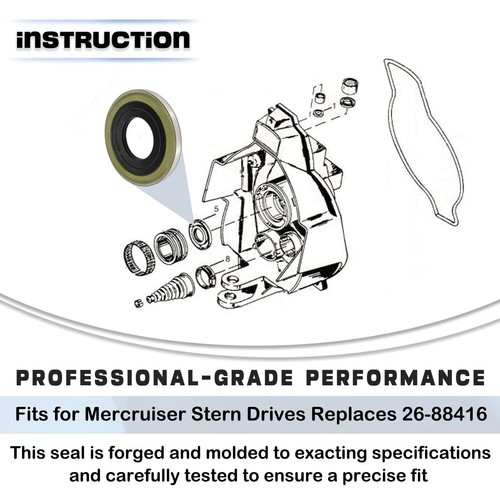 26-88416 Gimbal Bearing Oil Seal for Mercruiser Gimbal Bearing Housing Alpha One - Foto 9 di 12