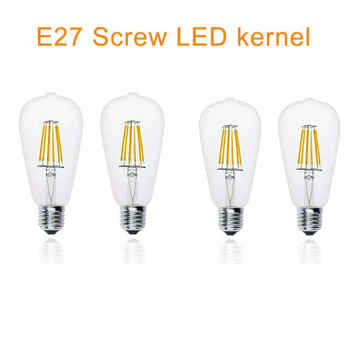 4PCS E27 LED retro glass lamp filament bulb cold white candle ball COB 6W - Picture 1 of 6